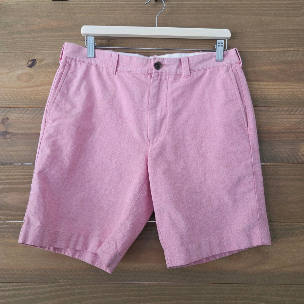 J. Crew Men's Pink Chino Shorts Size 33 Flat‎ Front Cotton